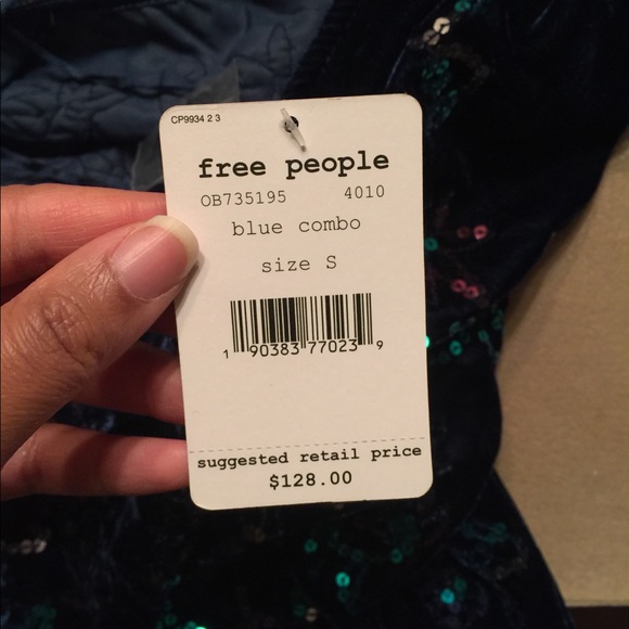 Free People blue velvet swing dress 👗 - Picture 6 of 6